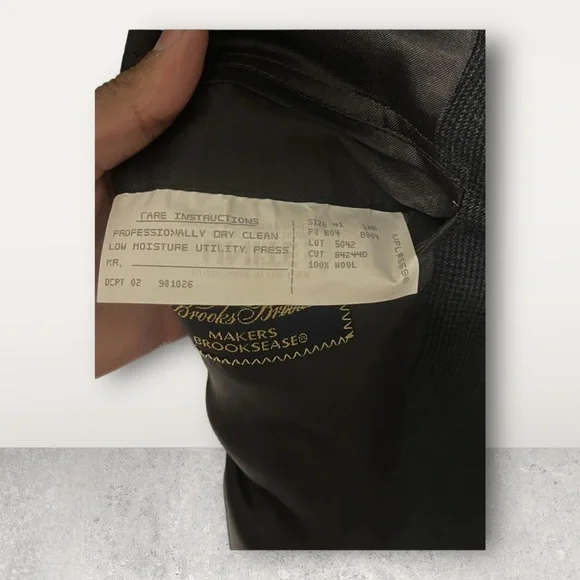 Brooks Brother 1818 Madison Mens 41 L Gray 100% Wool Blazer vintage - Picture 3 of 6